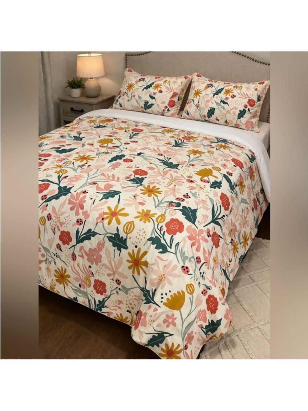 Floral Meadow Comforter Set - Cream Multi